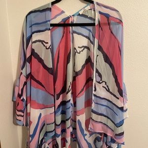 Multi-colored kimono